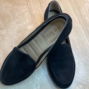 Me Too Black Suede Loafers Flats